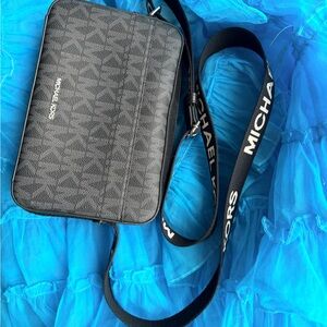 Michael Kors Gray Patterned Messenger Bag